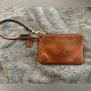 Coach Brown Leather Wristlet